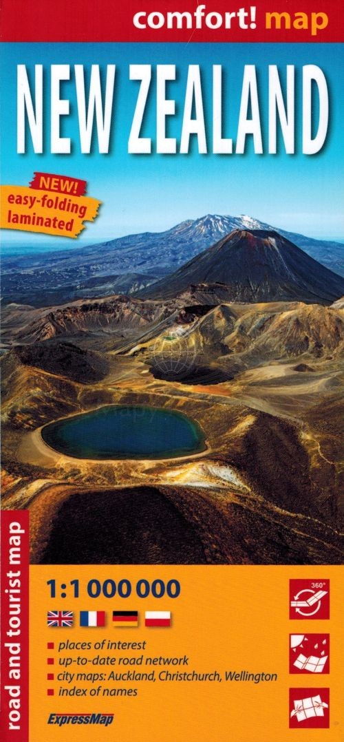Nowa Zelandia 1:1 000 000. Laminowana mapa samochodowo-turystyczna. Wyd. 2026. ExpressMap