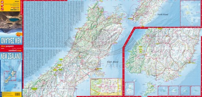 Nowa Zelandia 1:1 000 000. Laminowana mapa samochodowo-turystyczna wydawnictwa ExpressMap. Pierwsza strona