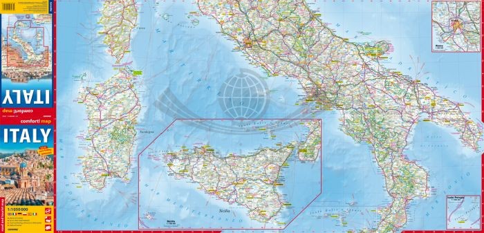 Włochy 1:1 050 000. Laminowana mapa samochodowo-turystyczna wydawnictwa ExpressMap. Pierwsza strona