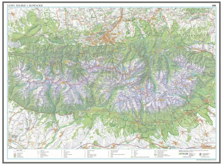 Tatry Polskie i Słowackie 1:35 000. Mapa turystyczna w wersji do wpinania