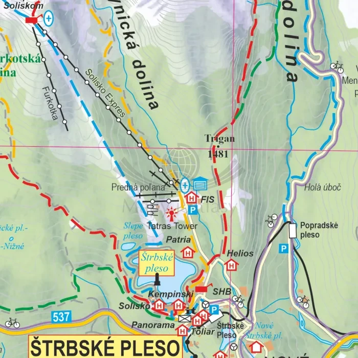 Tatry Polskie i Słowackie 1:35 000. Mapa turystyczna w wersji do wpinania. Fragment 4