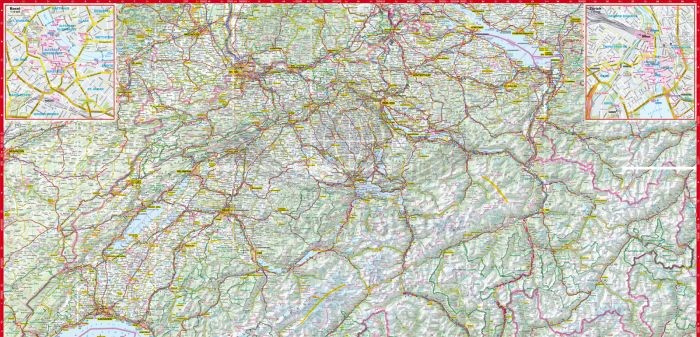 Szwajcaria 1:350 000. Laminowana mapa samochodowo-turystyczna wydawnictwa ExpressMap. Druga strona