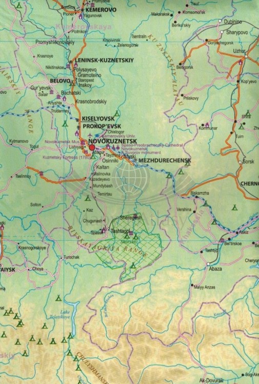 Syberia 1:3 600 000. Mapa samochodowo-turystyczna wydawnictwa ITMB. Fragment