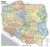 Polska 1:750 000. Naklejka, mapa ścienna drogowo-administracyjna