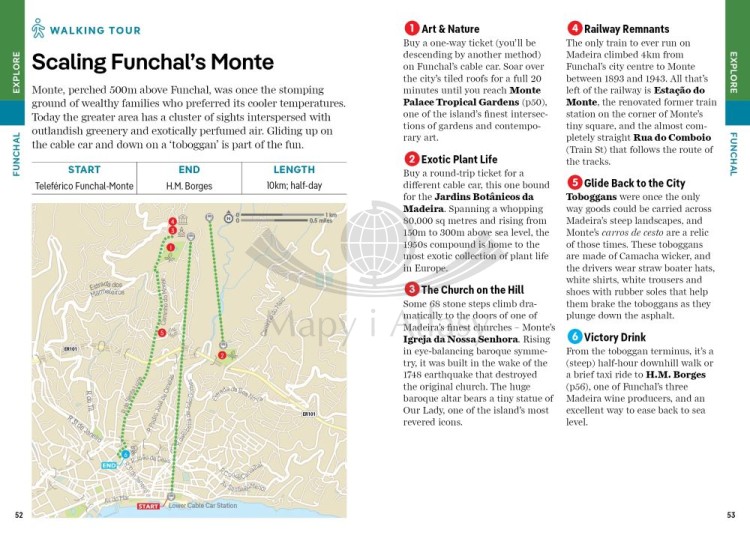 Madera / Madeira. Przewodnik Pocket z mapą wyspy wydawnictwa Lonely Planet. Przykładowe strony 5