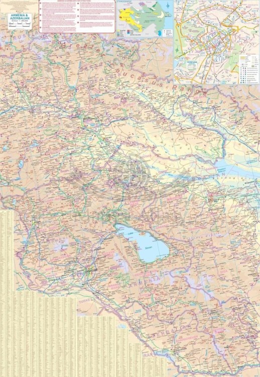 Armenia i Azerbejdżan. Erewań, Baku. Mapa samochodowo-turystyczna / Plan miasta wydawnictwa ITMB. Druga strona