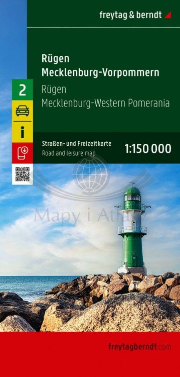 Rugia, Meklemburgia-Pomorze Przednie 1:150 000. Mapa samochodowo-turystyczna wydawnictwa Freytag & Berndt. Okładka