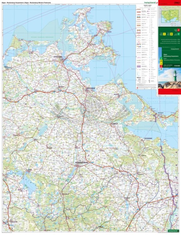 Rugia, Meklemburgia-Pomorze Przednie 1:150 000. Mapa samochodowo-turystyczna wydawnictwa Freytag & Berndt. Strona pierwsza