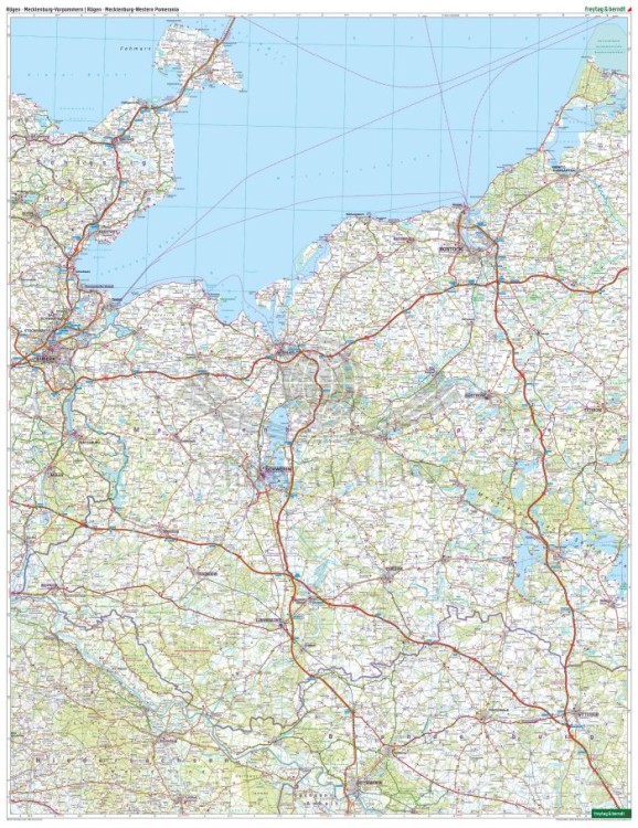Rugia, Meklemburgia-Pomorze Przednie 1:150 000. Mapa samochodowo-turystyczna wydawnictwa Freytag & Berndt. Strona druga