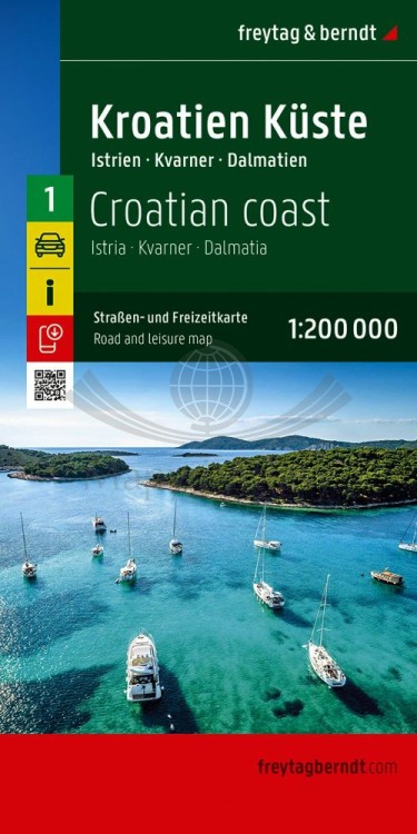 Chorwackie wybrzeże 1:200 000. Chorwacja. Istria, Kvarner, Dalmacja. Mapa samochodowo-turystyczna wydawnictwa Freytag & Berndt. Okładka