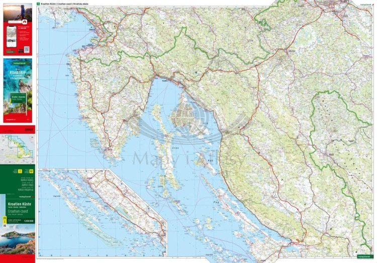 Chorwackie wybrzeże 1:200 000. Chorwacja. Istria, Kvarner, Dalmacja. Mapa samochodowo-turystyczna wydawnictwa Freytag & Berndt. Strona pierwsza