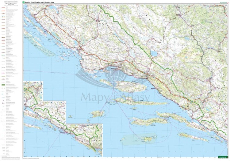 Chorwackie wybrzeże 1:200 000. Chorwacja. Istria, Kvarner, Dalmacja. Mapa samochodowo-turystyczna wydawnictwa Freytag & Berndt. Strona druga