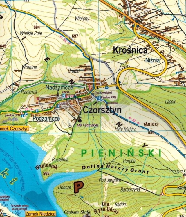 Pieniński Park Narodowy / Pieniny. Mapa laminowana wydawnictwa Galileos. Fragment