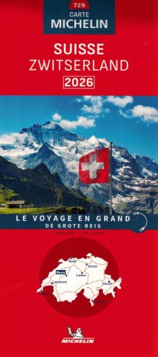 Szwajcaria. Mapa samochodowa 729 wydawnictwa Michelin. Okładka