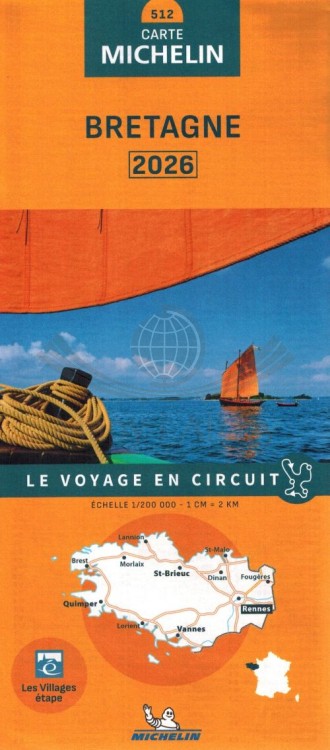 Bretania / Bretagne 1:200 000. Mapa samochodowo-turystyczna 512 wydawnictwa Michelin. Okładka