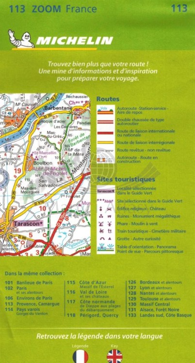 Prowansja, Camargue. Mapa samochodowo-turystyczna 113 wydawnictwa Michelin. Okładka - tył