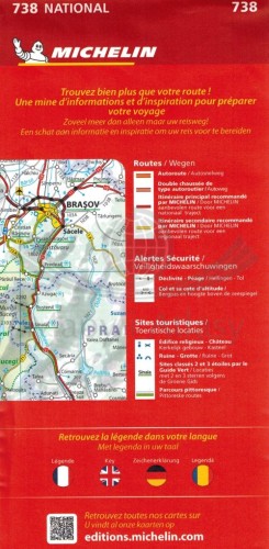 Rumunia. Mapa samochodowa 738  wydawnictwa Michelin. Okładka - tył
