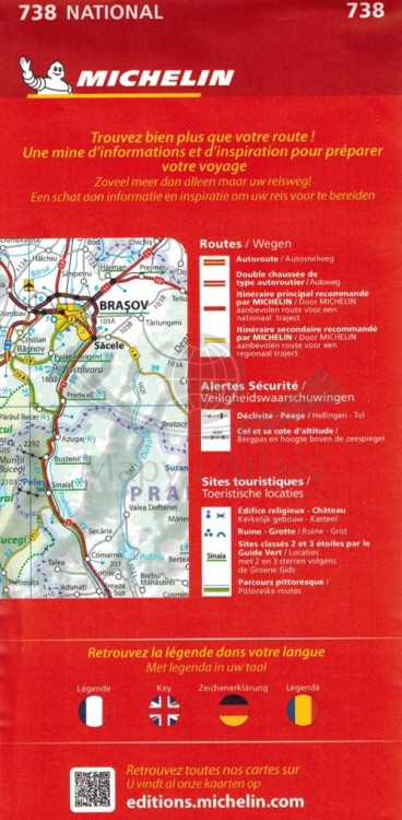 Rumunia. Mapa samochodowa 738  wydawnictwa Michelin. Okładka - tył