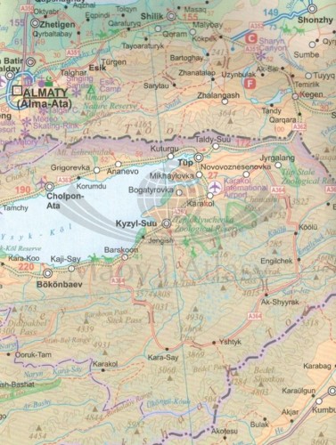 Kazachstan 1:2 300 000. Mapa samochodowo-turystyczna wydawnictwa ITMB. Fragment