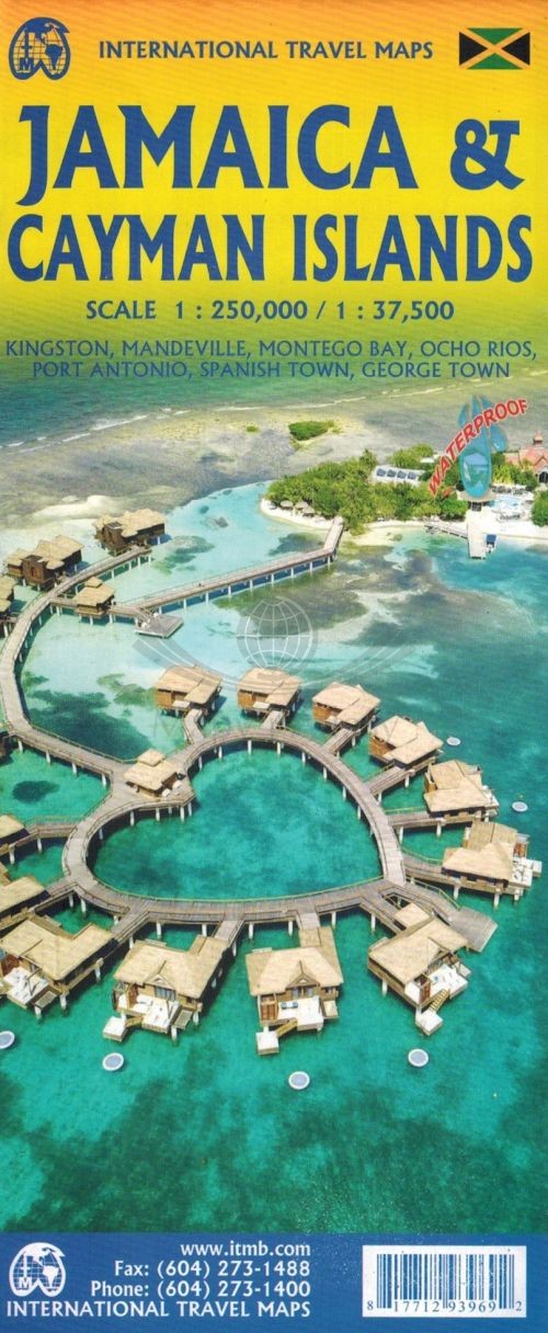Jamajka i Kajmany. Wodoodporna mapa samochodowo-turystyczna. Wyd. 2026. ITMB