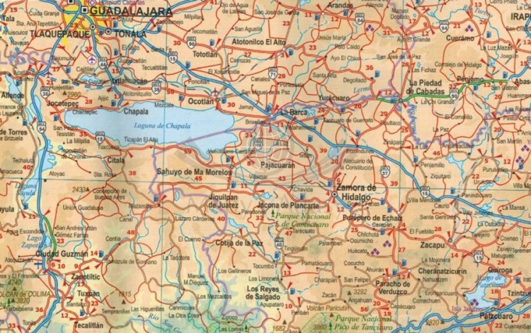 Meksyk zachodni. Wybrzeże Pacyfiku. Guadalajara. Mapa samochodowo-turystyczna / Plan miasta wydawnictwa ITMB. Fragment 2