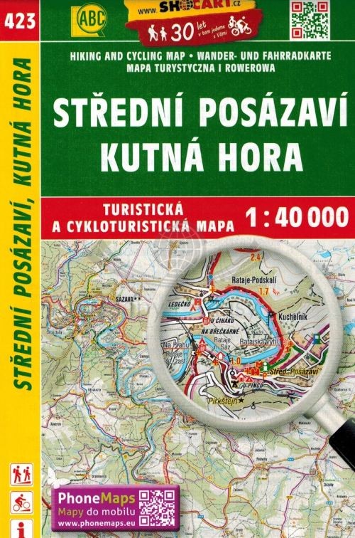 Środkowa dolina Sazawy / Stredni Posazavi, Kutna Hora. Mapa turystyczna 423. Shocart