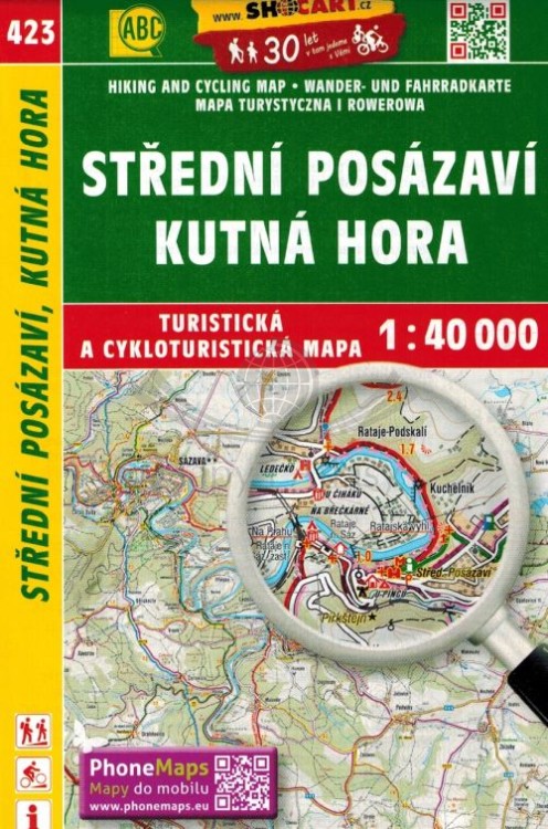 Środkowa dolina Sazawy / Stredni Posazavi, Kutna Hora. Mapa turystyczna 423 wydawnictwa Shocart. Okładka