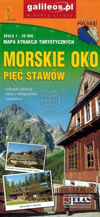 Morskie Oko, Dolina Pięciu Stawów Polskich. Mapa atrakcji turystycznych wydawnictwa Galileos. Okładka