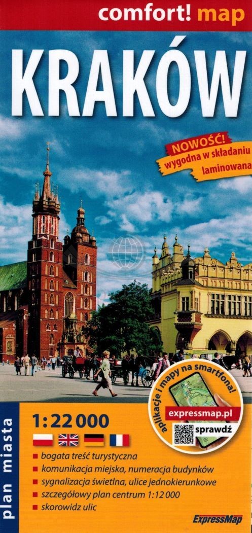 Kraków 1:22 000. Laminowana mapa / Plan miasta. Wyd. 2026. ExpressMap