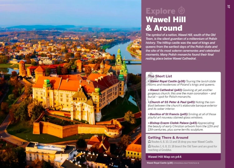 Kraków. Przewodnik Pocket z mapą wydawnictwa Lonely Planet. Przykładowe strony 4
