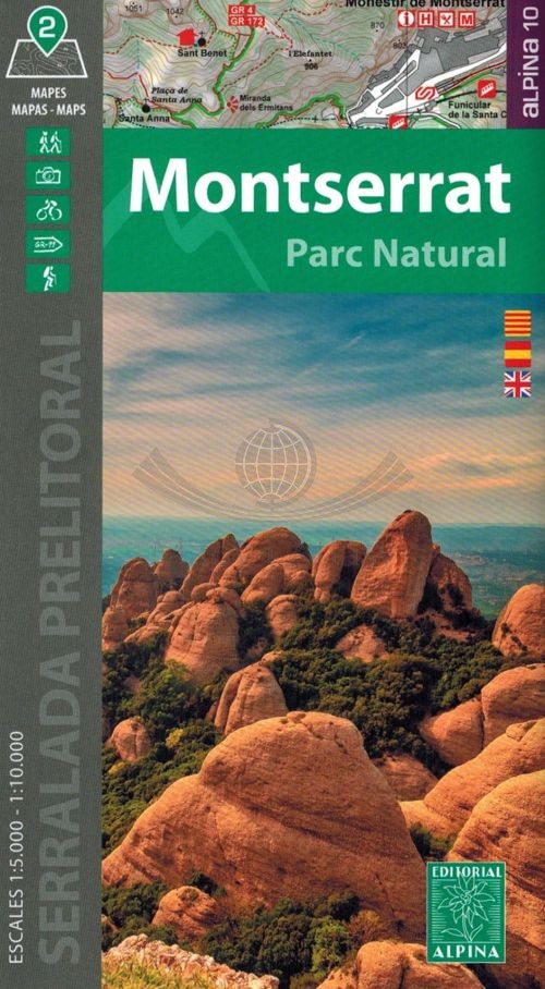 Park Narodowy Montserrat i Serralada Prelitoral.  Mapa turystyczna. Wyd. 2025/2026. Editorial Alpina