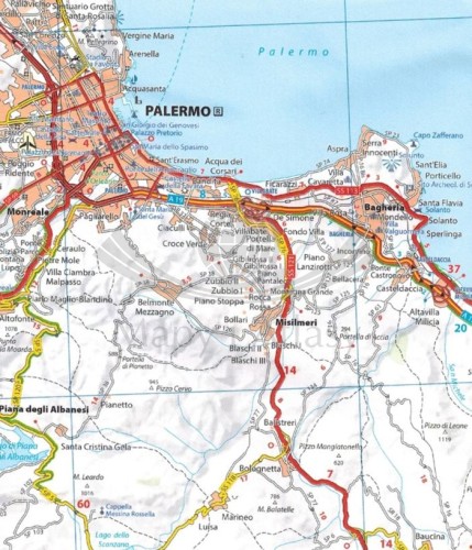 Sycylia 1:220 000. Mapa samochodowo-turystyczna 365 wydawnictwa Michelin. Fragment