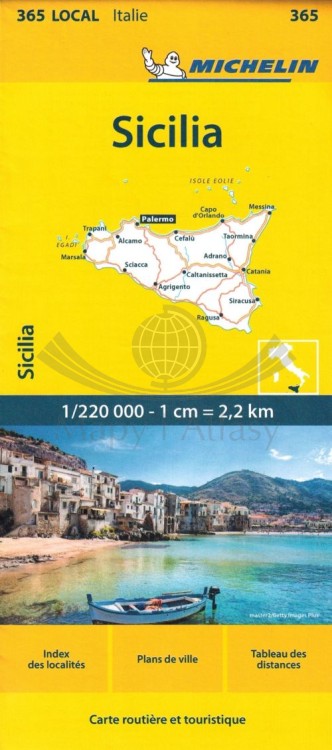 Sycylia 1:220 000. Mapa samochodowo-turystyczna 365 wydawnictwa Michelin. Okładka