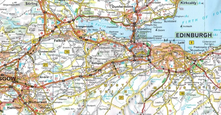 Szkocja 1:400 000. Mapa samochodowo-turystyczna 501 wydawnictwa Michelin. Fragment