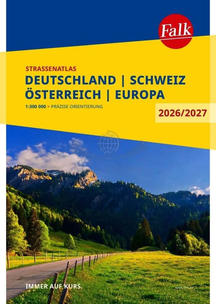 Niemcy, Szwajcaria, Austria 1: 300 000. Europa 1:4 500 000. Atlas samochodowo-turystyczny. Wyd. 2026/2027. Falk