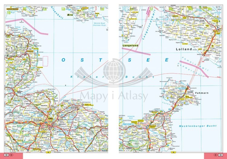 Niemcy, Szwajcaria, Austria 1: 300 000. Europa 1:4 500 000. Atlas samochodowo-turystyczny wydawnictwa Falk. Przykładowe strony 5