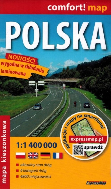 Polska 1:1 400 000. Laminowana mapa kieszonkowa wydawnictwa Expressmap. Okładka