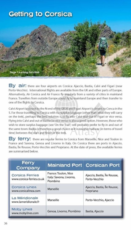 Trekking szlakiem GR20 na Korsyce / Trekking the Corsica GR20. Przewodnik turystyczny wydawnictwa IGN. Przykładowa strona 1