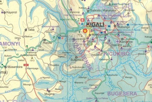 Rwanda i Burundi 1:300 000. Mapa samochodowo-turystyczna wydawnictwa ITMB. Fragment