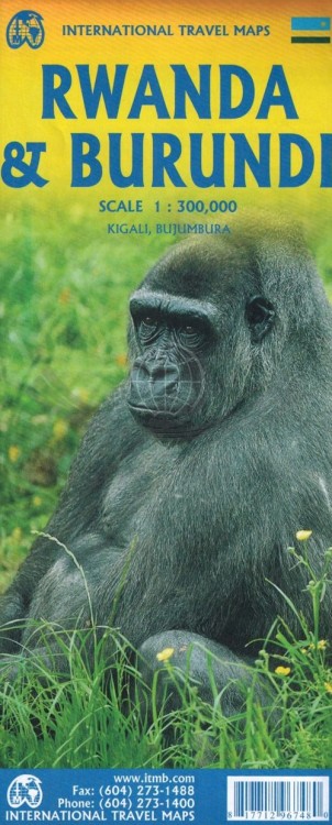 Rwanda i Burundi 1:300 000. Mapa samochodowo-turystyczna wydawnictwa ITMB. Okładka