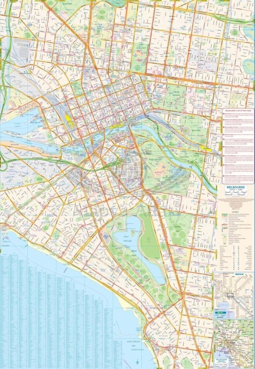 Melbourne i Victoria. Plan miasta / Mapa samochodowo-turystyczna wydawnictwa ITMB. Strona druga