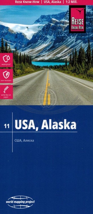 USA / Stany Zjednoczone: Alaska 1:2 000 000. Wodoodporna mapa samochodowo-turystyczna /11/ wydawnictwa Reise Know-How. Okładka