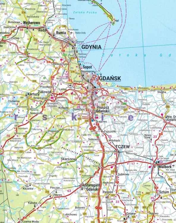 Polska 1:500 000. Mapa samochodowo-turystyczna wydawnictwa Freytag & Berndt. Fragment 1