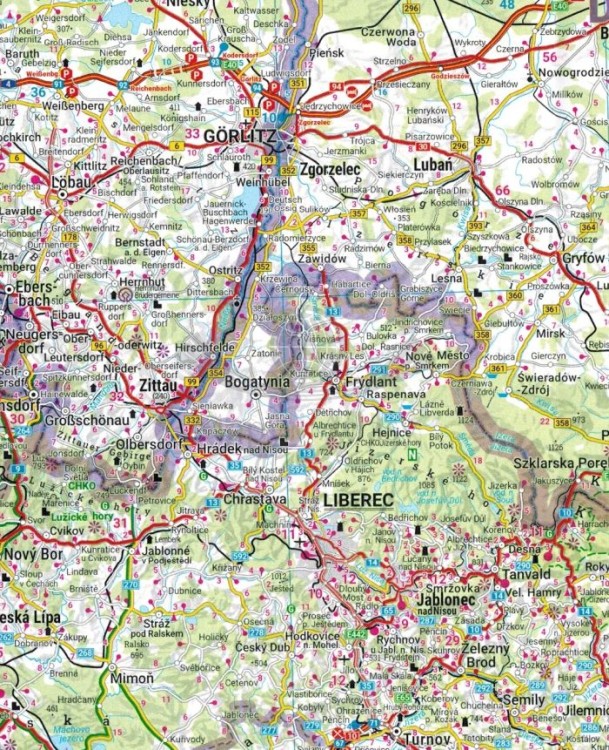 Polska 1:500 000. Mapa samochodowo-turystyczna wydawnictwa Freytag & Berndt. Fragment 2