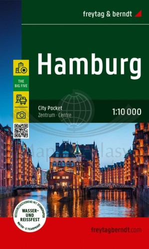 Hamburg 1:10 000. Wodoodporna mapa / Plan miasta wydawnictwa Freytag & Berndt. Okładka