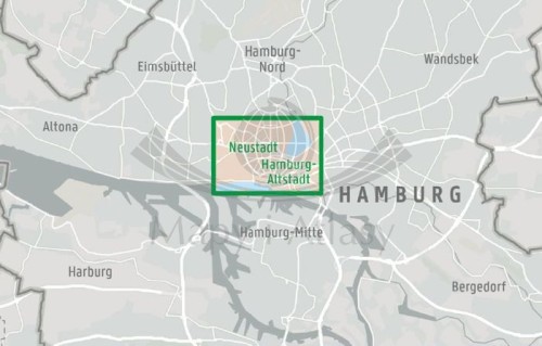 Hamburg 1:10 000. Wodoodporna mapa / Plan miasta wydawnictwa Freytag & Berndt. Zasięg