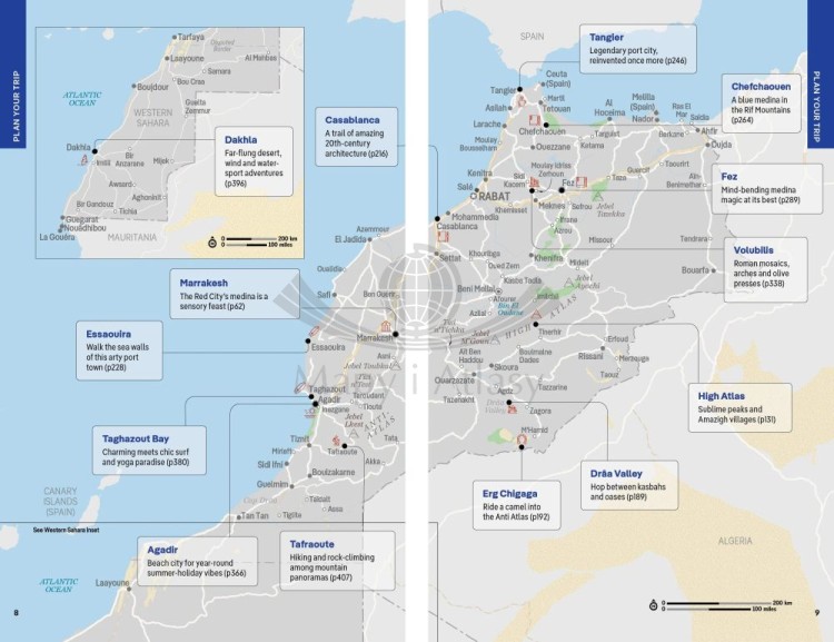 Maroko / Morocco. Przewodnik wydawnictwa Lonely Planet. Przykładowe strony 1