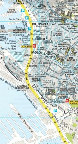 Genua 1:10 000. Mapa / Plan miasta wydawnictwa Touring Club Italiano. Fragment