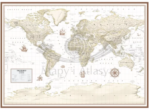 The World / Świat 1:21 200 000. Mapa polityczna do wpinania - wersja Sand. Język angielski