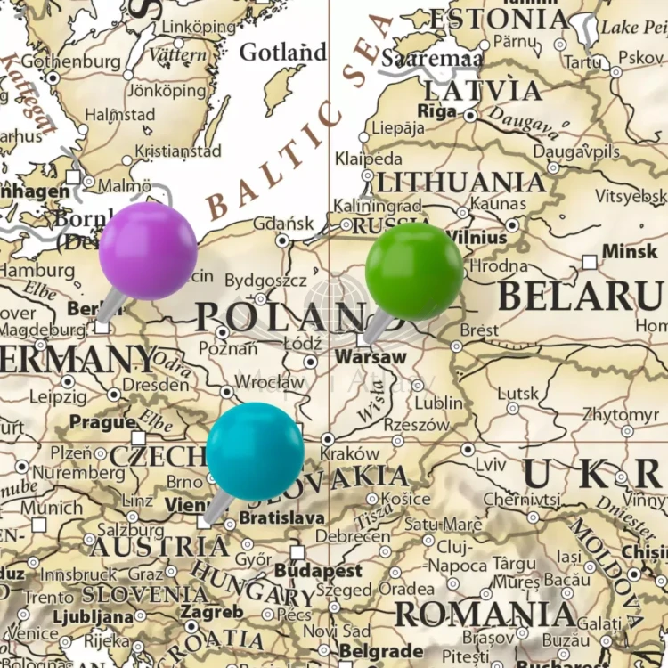 The World / Świat 1:21 200 000. Mapa polityczna do wpinania - wersja Sand. Język angielski. Fragment 5